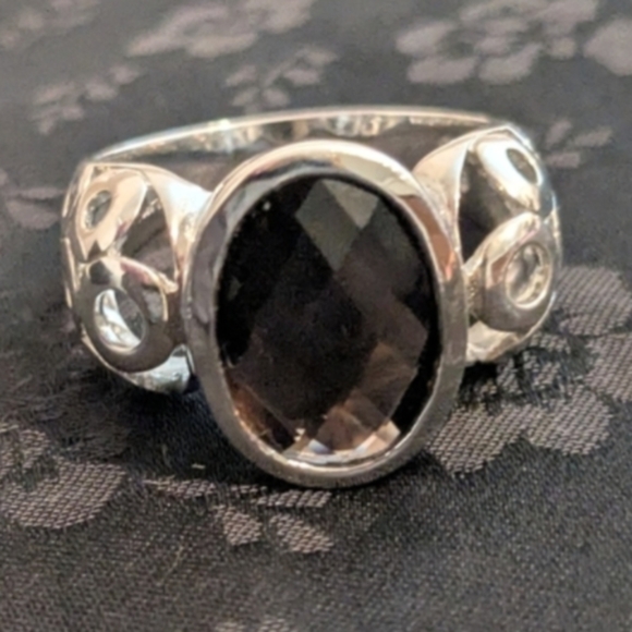 Artisan Jewelry - 925 Solid Sterling Silver Smokey Quartz Ring Size 9
